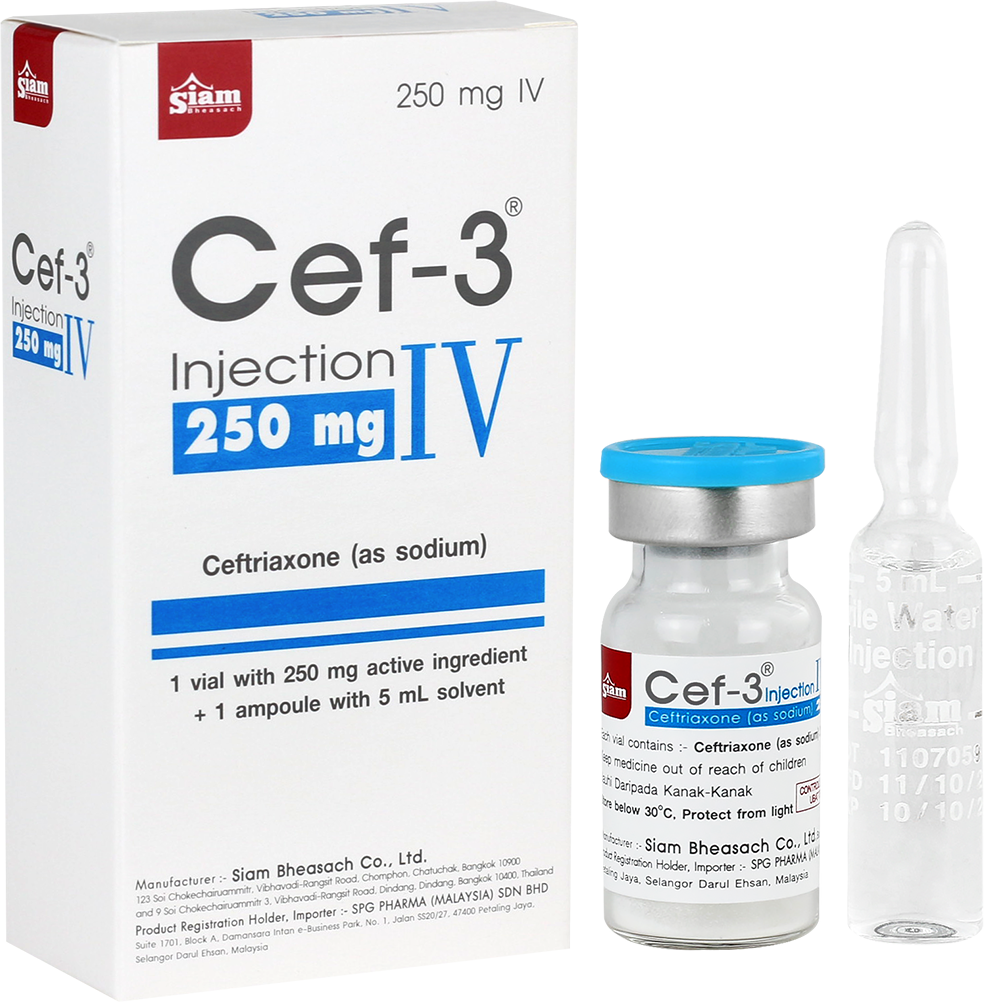Cef-3 IV injection 250mg 1 vial Ceftriaxone