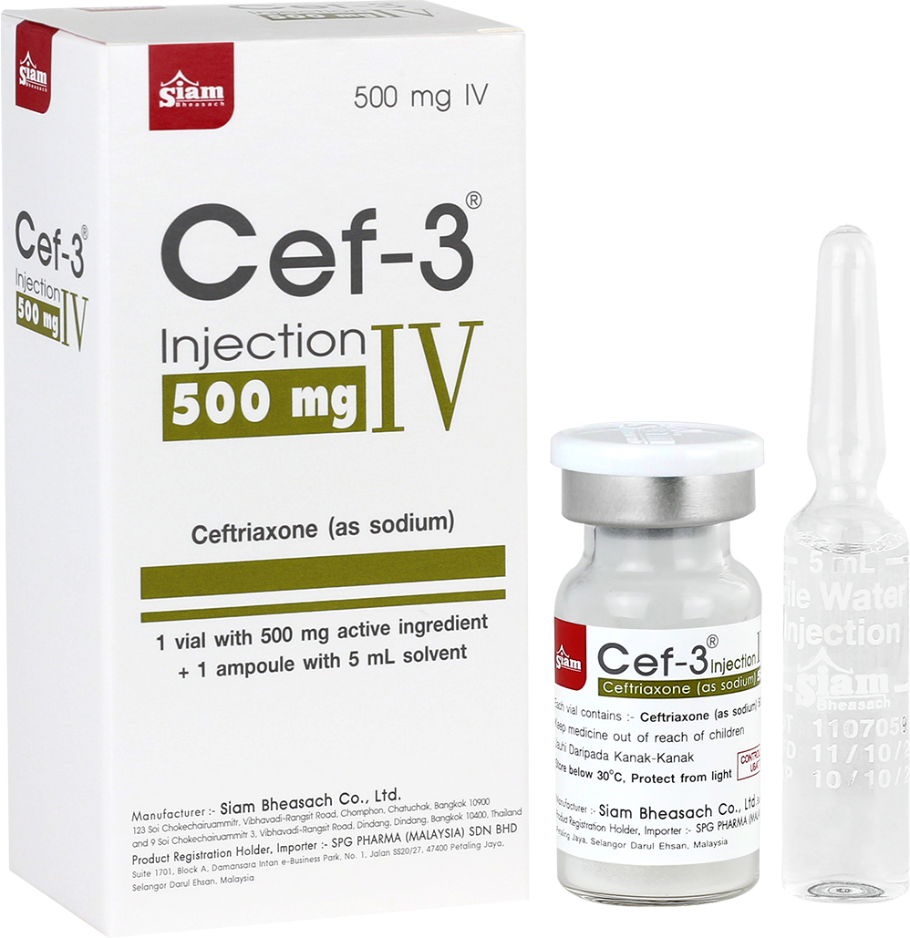 Cef-3 IV injection 500mg 1 vial Ceftriaxone