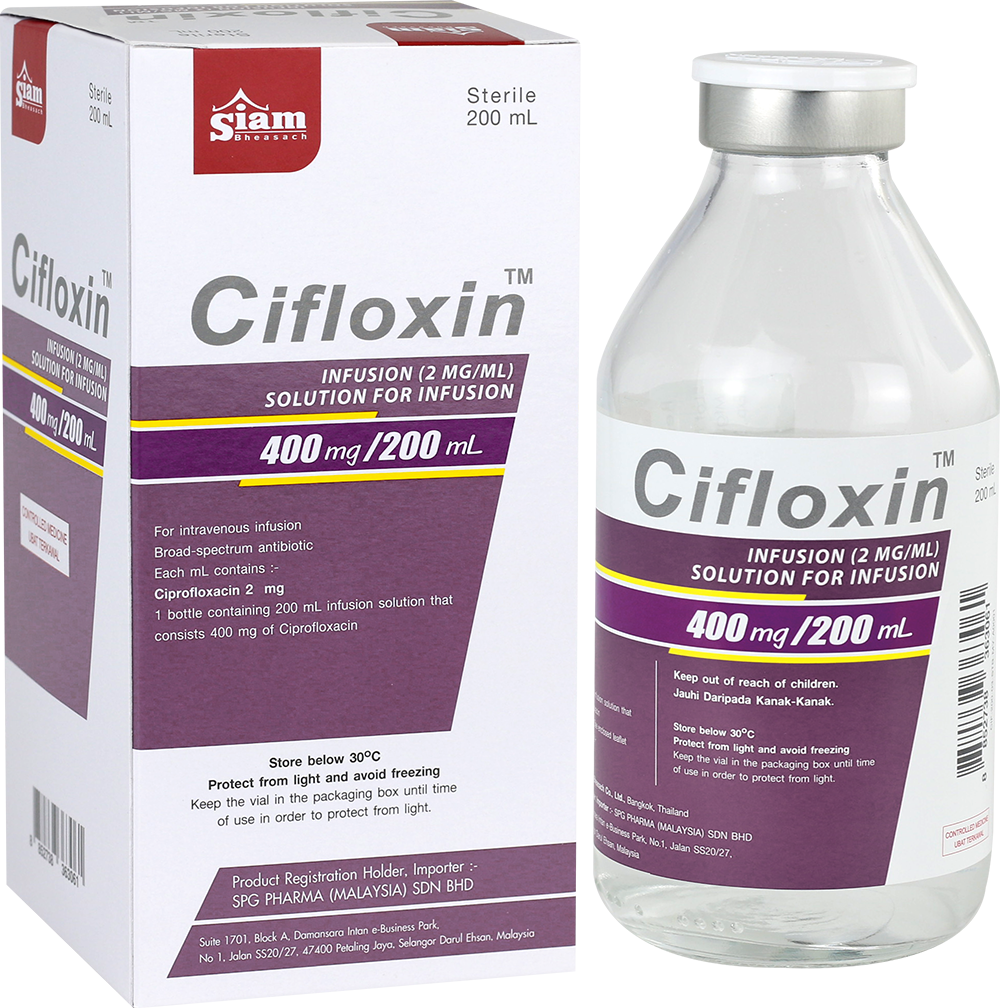 Cifloxin infusion 400mg/200ml Ciprofloxacin