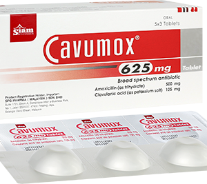 Cavumox tablet 625mg 15's  Amoxicillin/Clavulanic acid