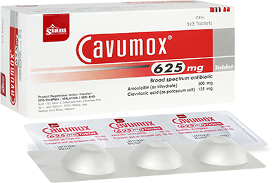Cavumox tablet 625mg 15’s Amoxicillin/Clavulanic acid