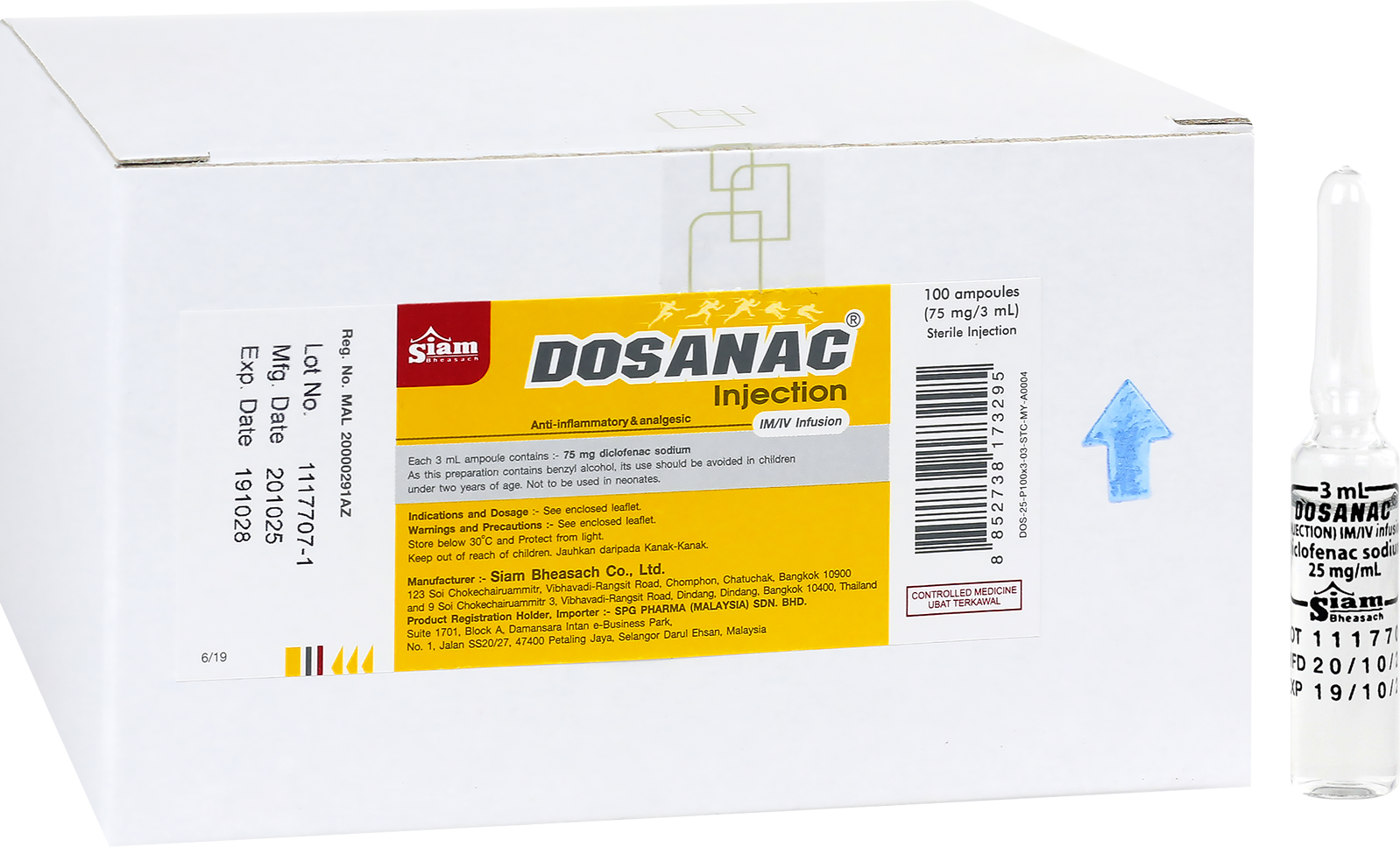 Dosanac injection 75mg 100’s Diclofenac