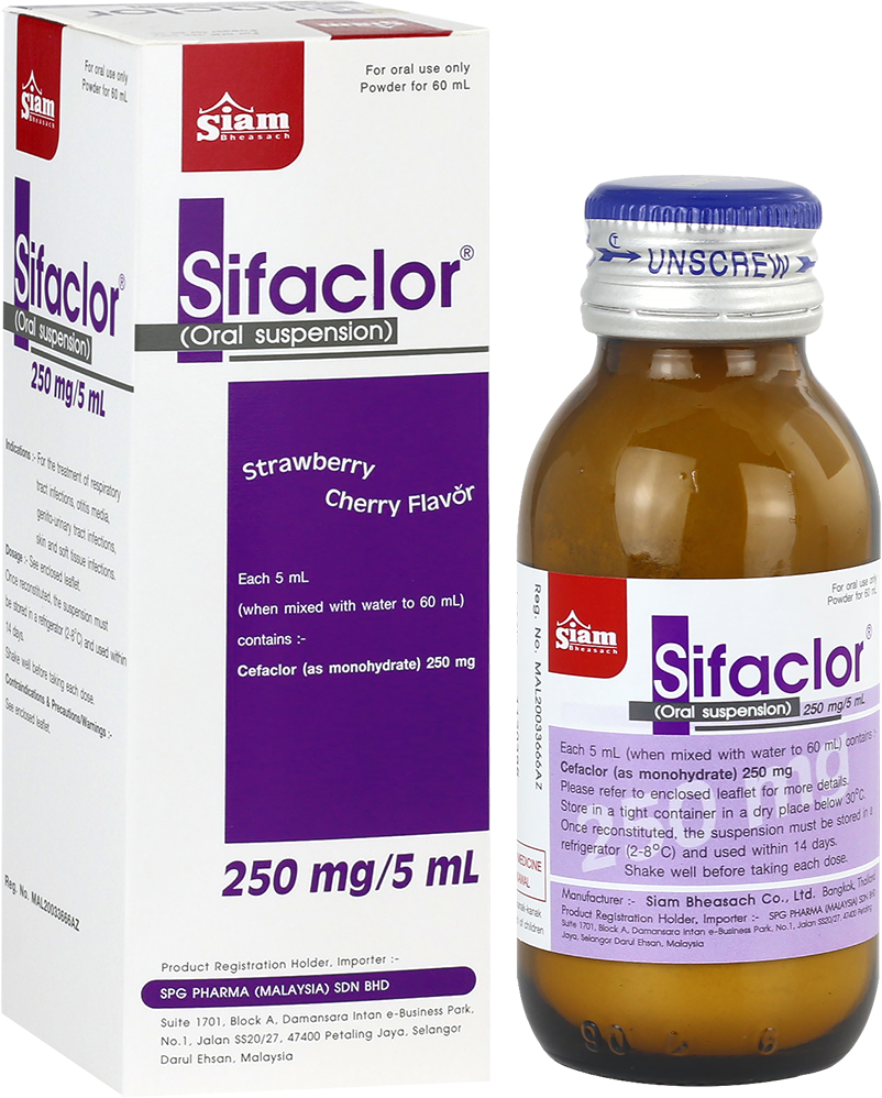 Sifaclor (oral sus) 250mg/5ml 60ml Cefaclor